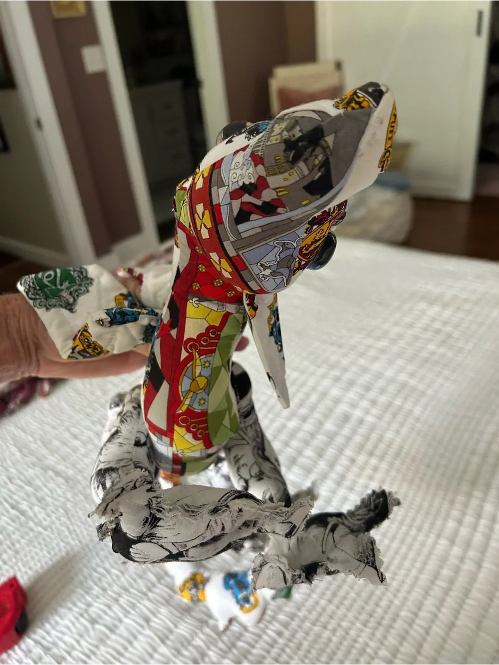 Harry Potter Crest Pattern Stuffed Dragon.